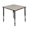 Kee Square Square Classroom Tables, 30 W, 30 L, 23-34 H, Wood, Metal, Maple TB3030PLAPBK - alternate 1